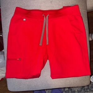 FIGS Zamora jogger scrub pants in Winning Red